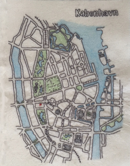 Broderikit - Karta, Köpenhamn