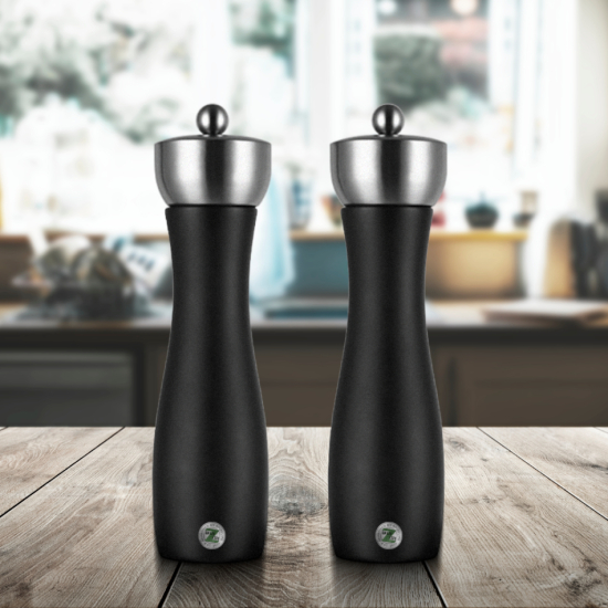 Salt och pepparkvarn, 21 cm, keramiskt verk, svart, i par i gruppen Landshopping.se / Kök & Matlagning / Kökstillbehör hos Landshopping (10253_2004)