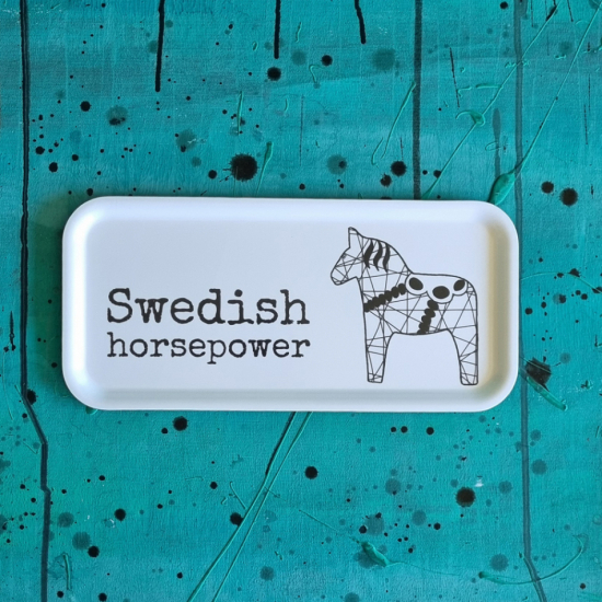 bricka SWEDISH HORSEPOWER 32x15 cm