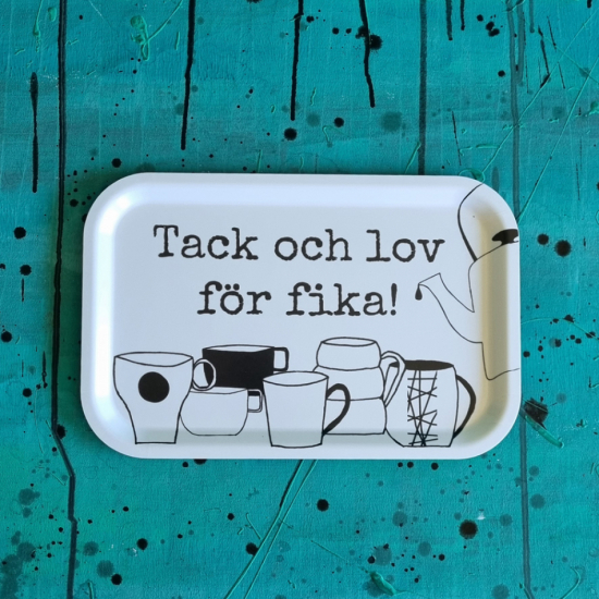 bricka TACK OCH LOV 33x21 cm