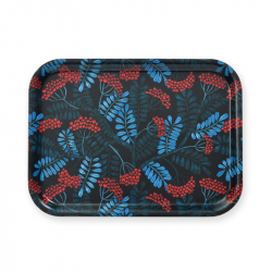 Bricka Rönnbär Blå 27x20 cm