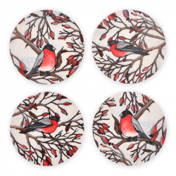 Glasunderlägg Nyponherrar