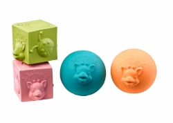 Sophie Giraff bollar och kuber naturgummi