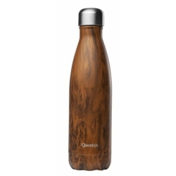 Isolerad vattenflaska sv stål  500 ml Wood trämönstrad - Qwetch