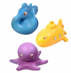 3 badleksaker av naturgummi - Green rubber toys