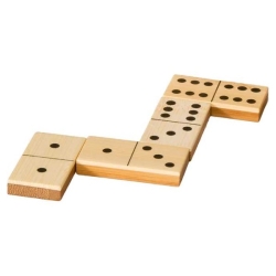 Dominospel av bambuträ