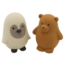 Björn & Pingvin - bad och bitleksaker av naturgummi - 2 stycken