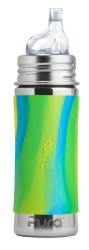 Pura pipflaska 325ml rostfritt stål med silikonhölje - aqua swirl