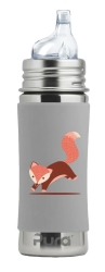 Pura pipflaska 325ml rostfritt stål med silikonhölje - fox