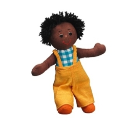 Mörkbrun pojkdocka av tyg - fair trade från Lanka Kade