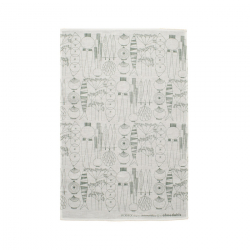 Picknick, kökshandduk, vit/gröngrå