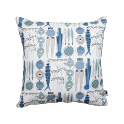 Picknick, kuddfodral, blå beige