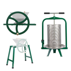 Paket: Fruktkross Manuell 9L + Stödben & Fruktpress Original 18L