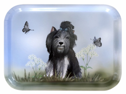 Bricka, Vovve blå tofs, 20x27 cm