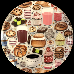 Bricka Ø 38 cm, Fikapaus