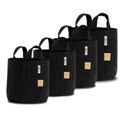 Paket Odlingssäck Root Pouch - 22liter +30liter +39liter +56 liter svart med handtag