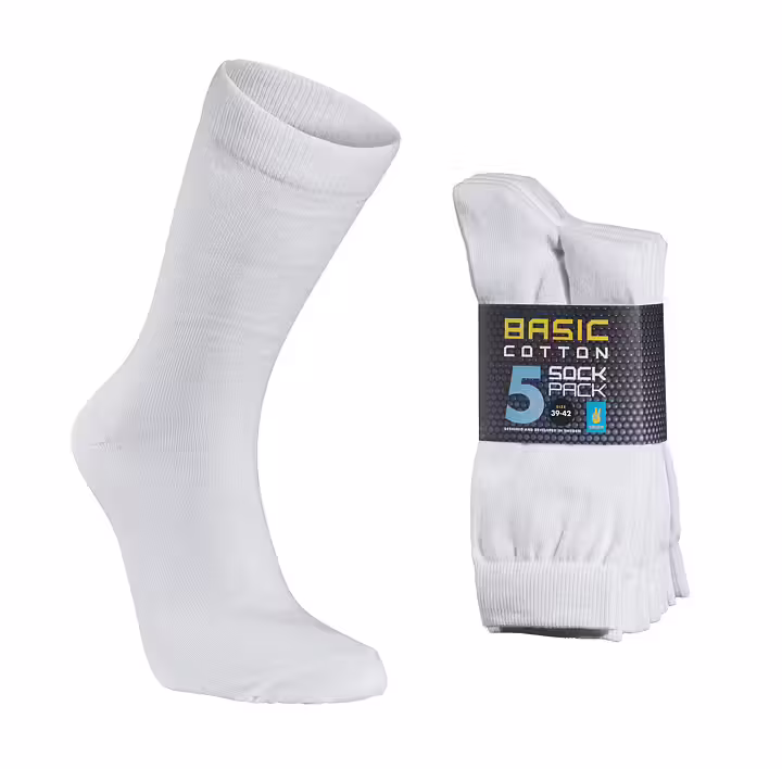 2 st 5-pack Seger sockar vita