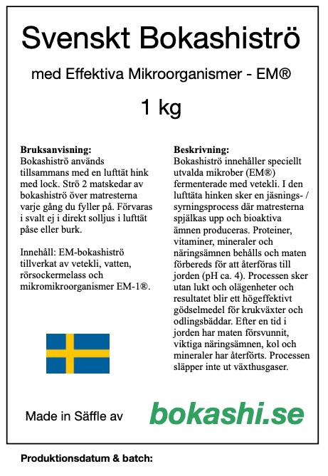 Svenskt Bokashiströ, 1 kg