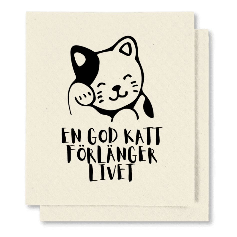 Disktrasa: En god katt förlänger livet (svart motiv/2-pack)