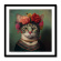 Inramad print (24X24 cm): Konstkatt 1 – Frida Kahlo Inramad print (24X24 cm): Konstkatt 1 – Frida Kahlo