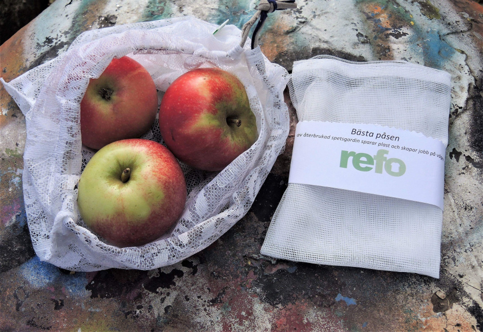 Bästa påsen av återvunnen spetsgardin