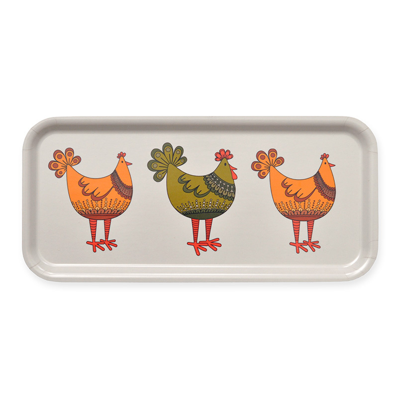 Bricka Tupp&Höna Grön-Gul ljus