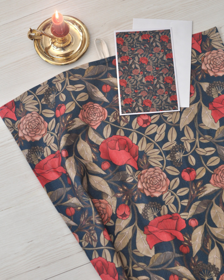 Kökshandduk Solglänta Midnatt