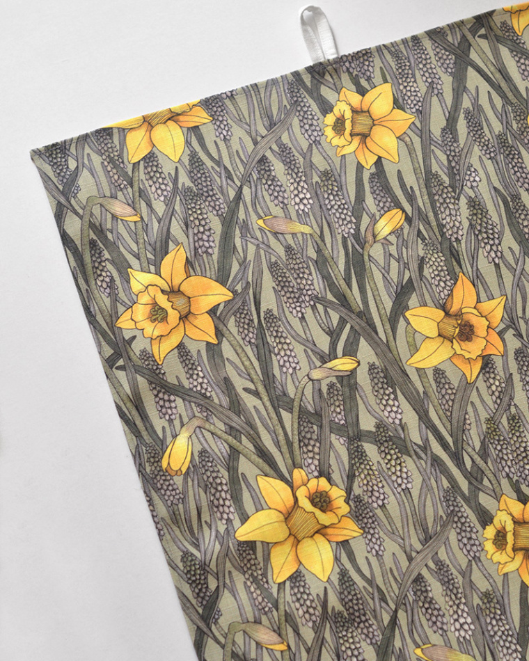 Kökshandduk Vårpärlor Vårgrön 2