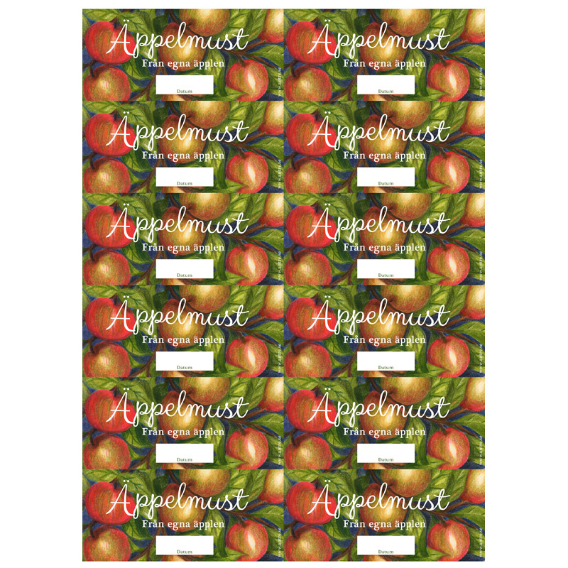 Flasketiketter Äppelmust