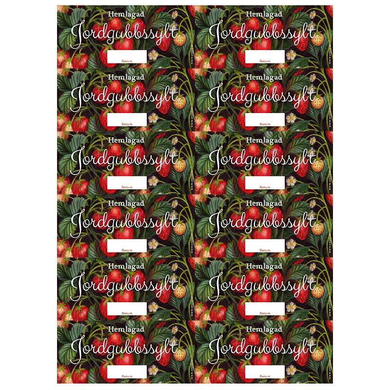 Burketiketter Jordgubbssylt