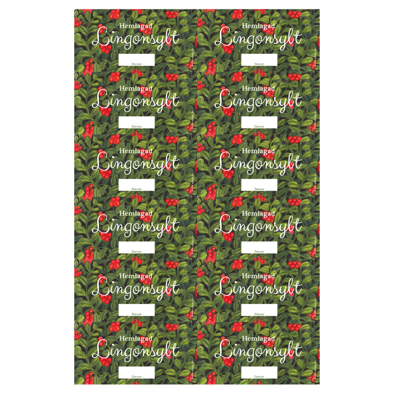 Burketiketter Lingonsylt