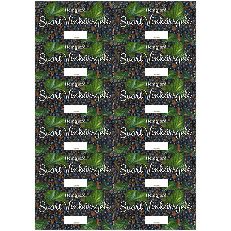Burkettiketter Svartvinbärsgelé 1