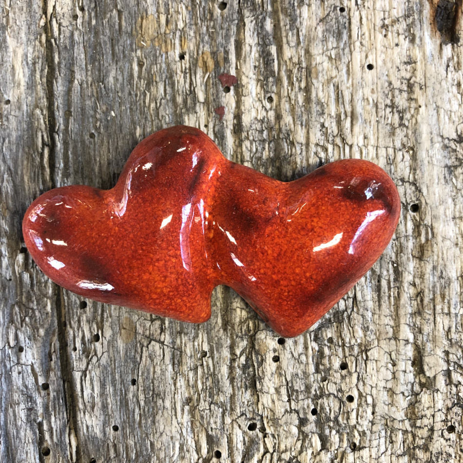 Dubbelhjärta i keramik 3