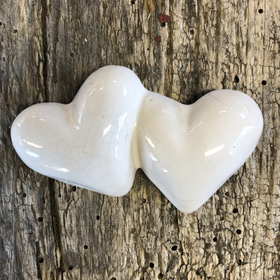 Dubbelhjärta i keramik 4