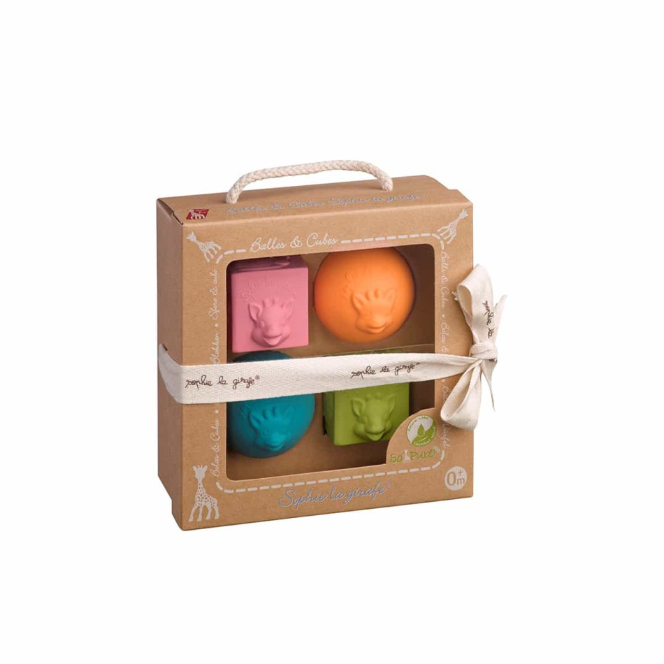 Sophie Giraff bollar och kuber naturgummi