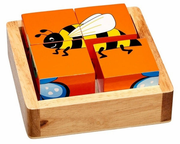 Klosspussel småkryp - fairtrade träpussel