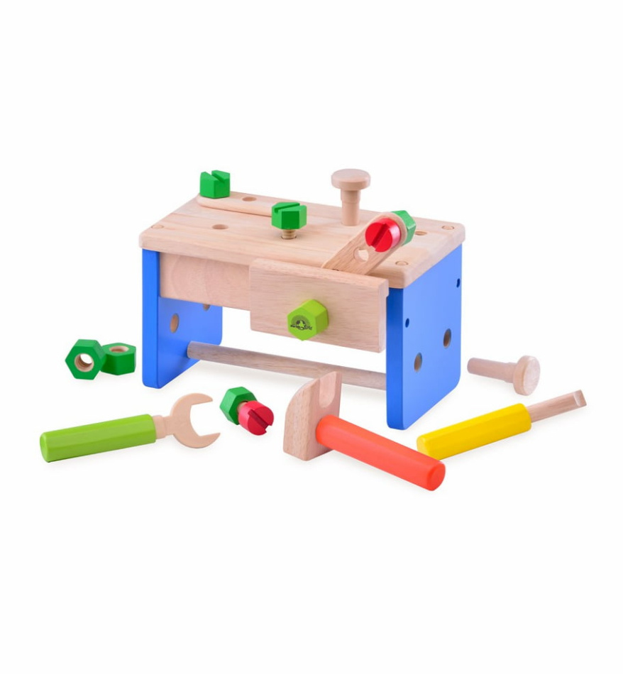 Verktygslåda och arbetsbänk - träleksaker från Wonderworld