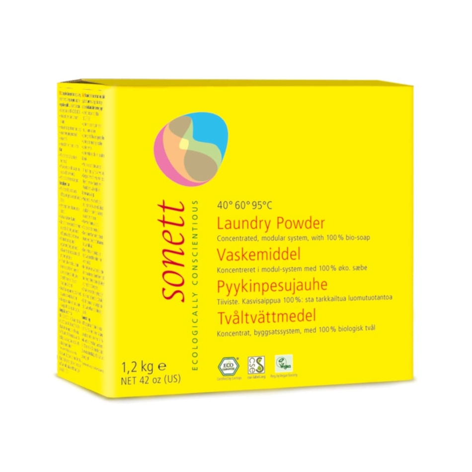 Miljövänligt tvättmedelspulver med ren såpa - Sonett