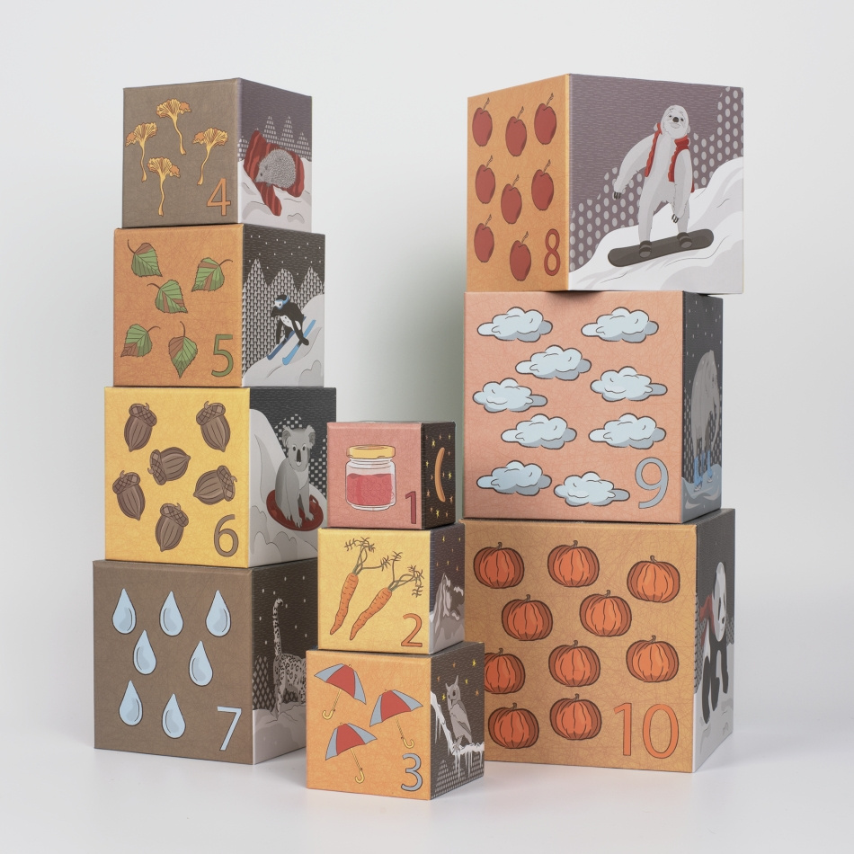 Stapeltorn med 10 kuber - De 4 årstiderna