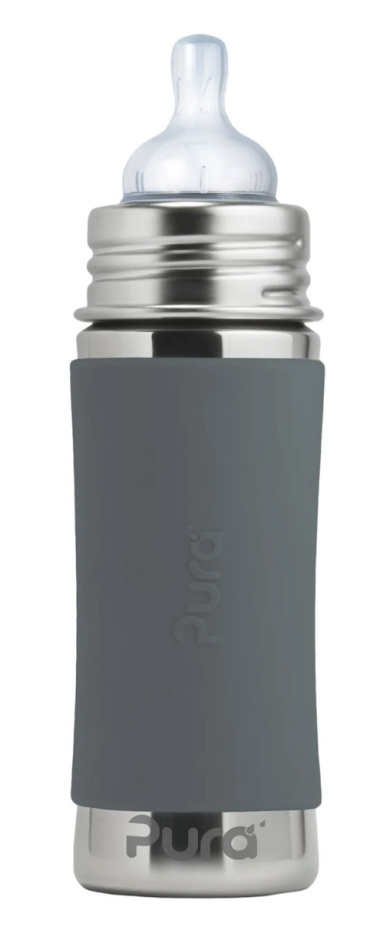 Pura nappflaska 325ml rostfritt stål - slate