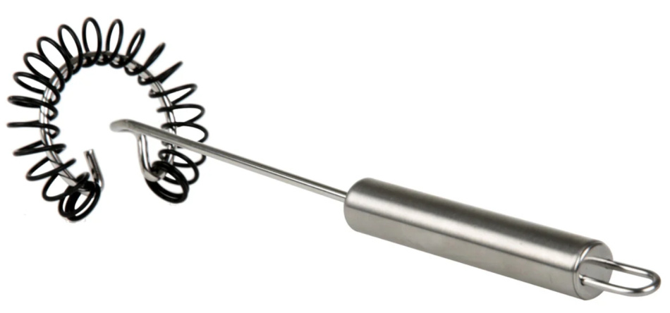 Spiralvisp silikonklädd med stålskaft och upphängningsring