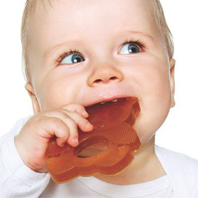 Bitring Panda av 100% naturgummi