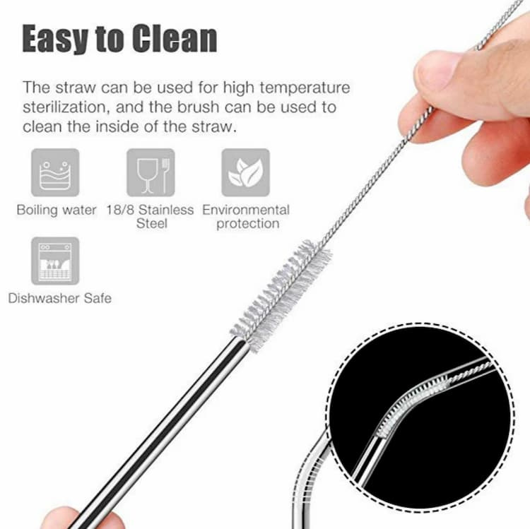 Sugrör av rostfritt stål, 4 st 3