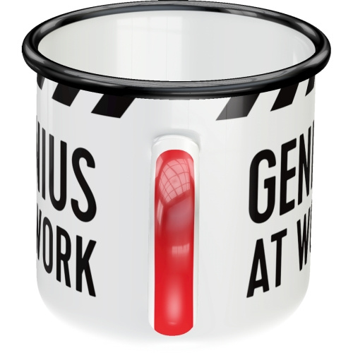 Emaljmugg Genius at work 3