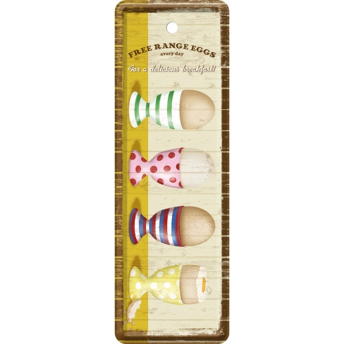 Bokmärke i metall Free range eggs.. , retro 2