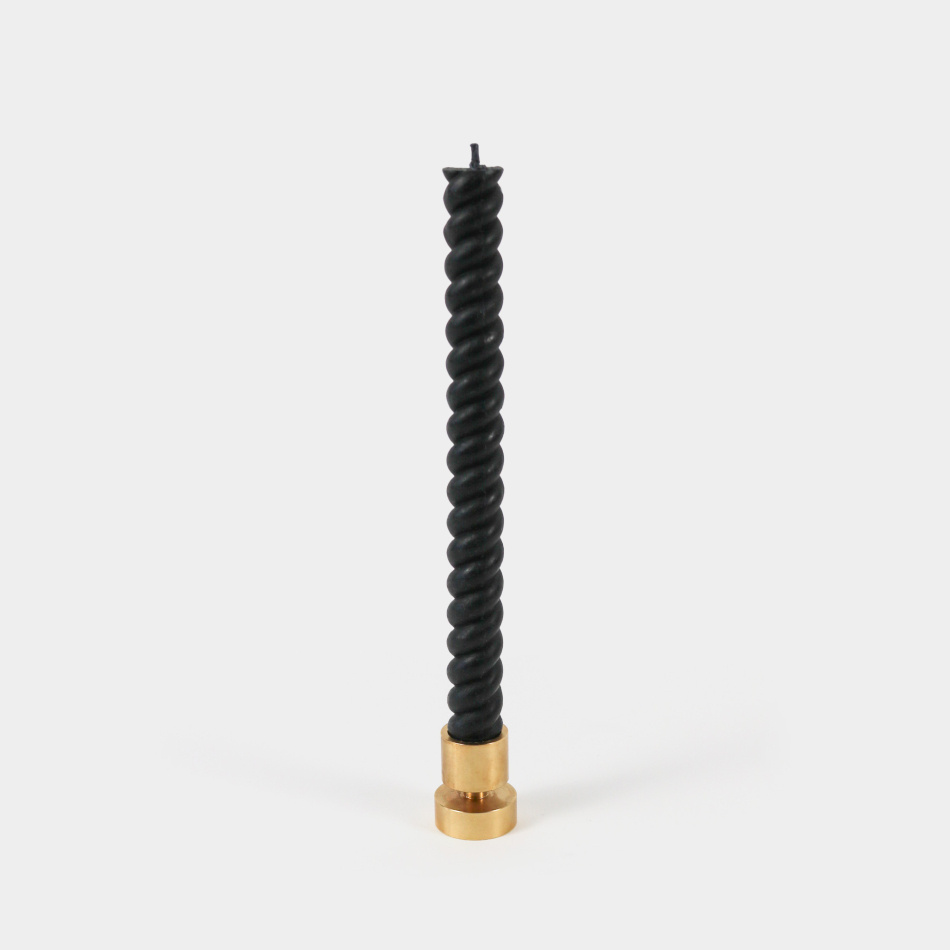 Biwax ljus,2-pack spiral svarta