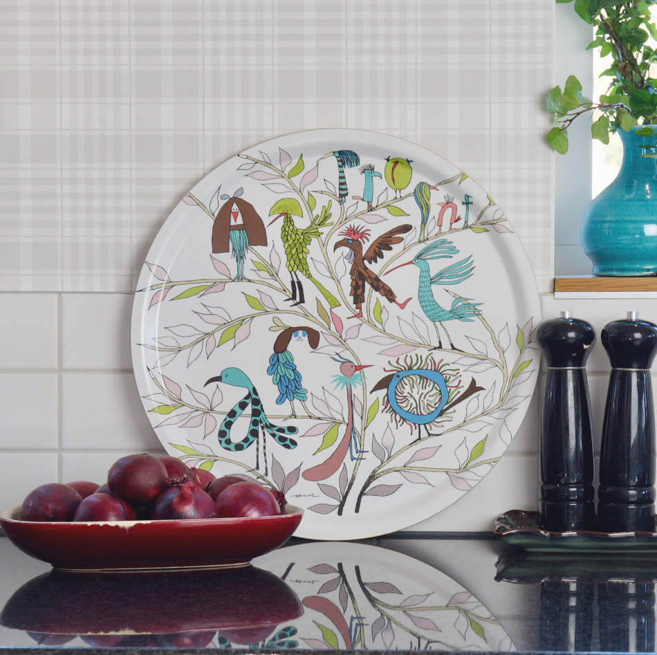 Fåglarna berättar, bricka, 38cm 2