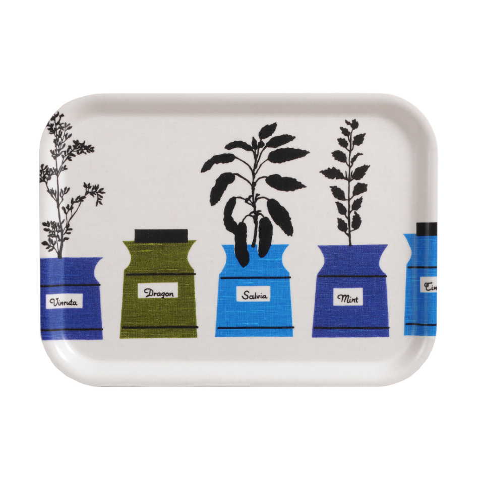 Persons kryddskåp, bricka, blå, 27x20cm 1