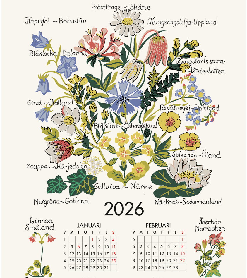 Landskapsblommor, kalender 2026