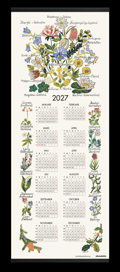 Landskapsblommor, kalender 2027